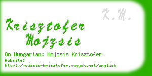 krisztofer mojzsis business card